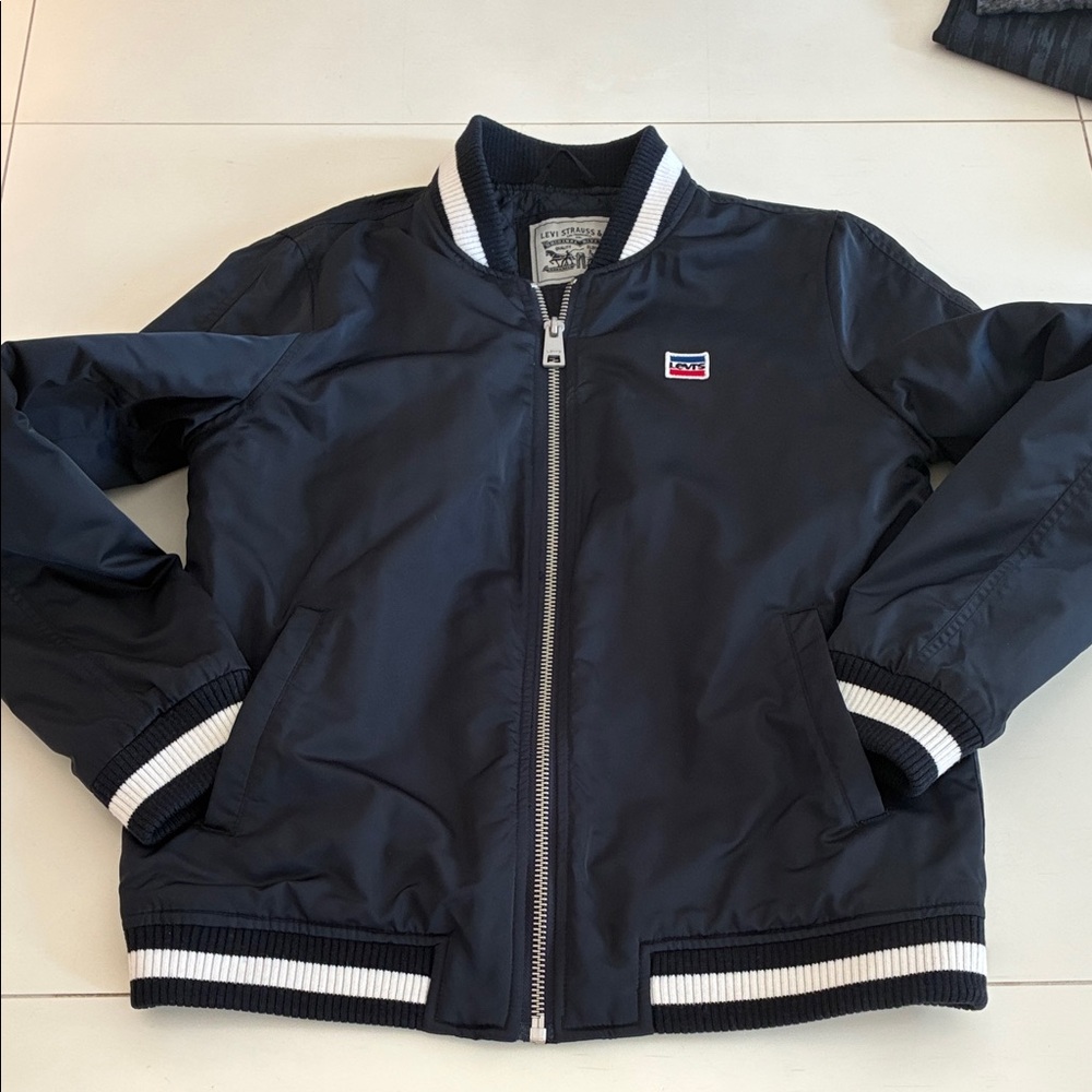 Levi’s Navy White Quilted Bomber Jacket